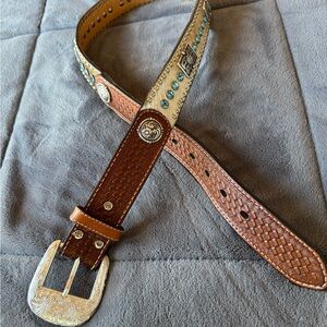 NOCONA Calf Hair-On-Hide Leather Belt Size 34